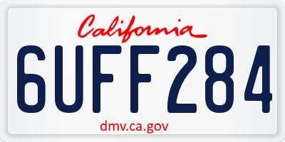 CA license plate 6UFF284