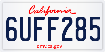 CA license plate 6UFF285