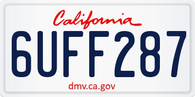 CA license plate 6UFF287