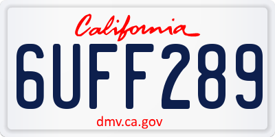 CA license plate 6UFF289