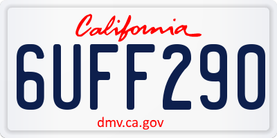 CA license plate 6UFF290