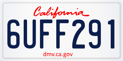 CA license plate 6UFF291
