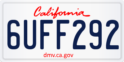 CA license plate 6UFF292