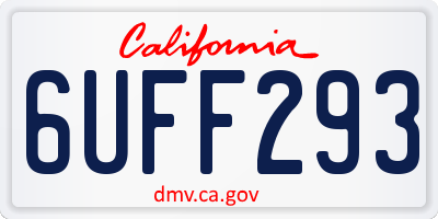 CA license plate 6UFF293