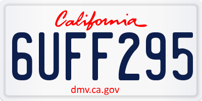 CA license plate 6UFF295