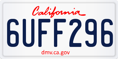 CA license plate 6UFF296