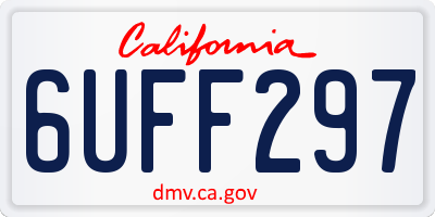 CA license plate 6UFF297