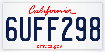CA license plate 6UFF298