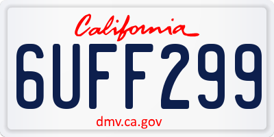 CA license plate 6UFF299