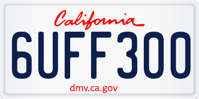 CA license plate 6UFF300