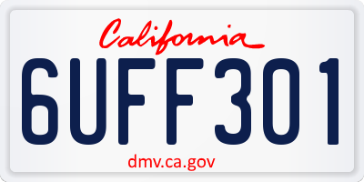 CA license plate 6UFF301