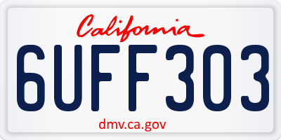 CA license plate 6UFF303