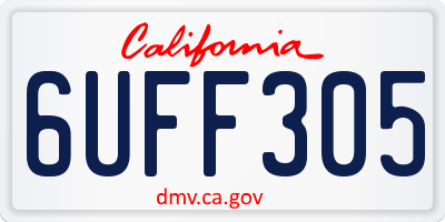 CA license plate 6UFF305