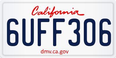 CA license plate 6UFF306