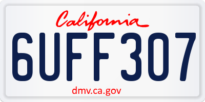 CA license plate 6UFF307