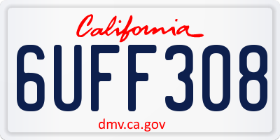 CA license plate 6UFF308