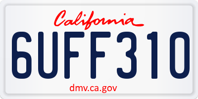 CA license plate 6UFF310