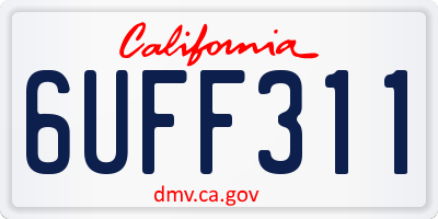 CA license plate 6UFF311