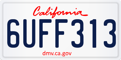 CA license plate 6UFF313