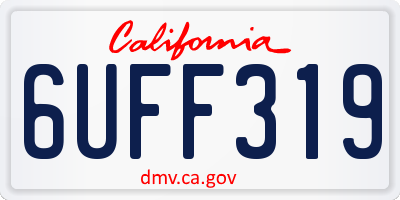 CA license plate 6UFF319