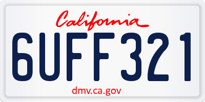 CA license plate 6UFF321