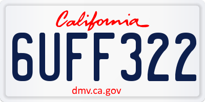 CA license plate 6UFF322