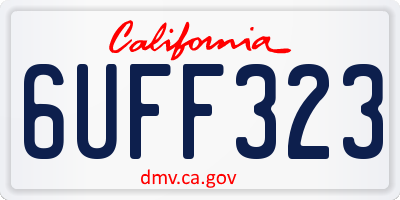 CA license plate 6UFF323