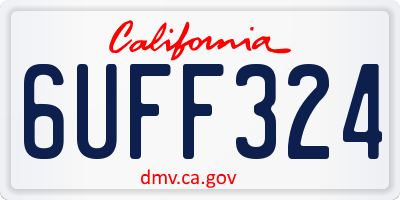 CA license plate 6UFF324