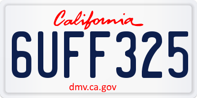 CA license plate 6UFF325