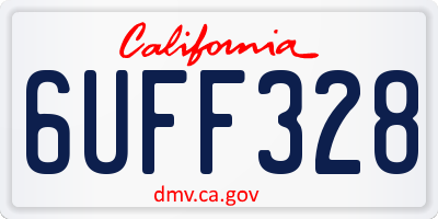 CA license plate 6UFF328