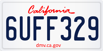 CA license plate 6UFF329