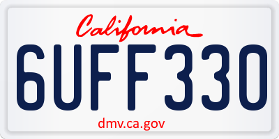 CA license plate 6UFF330