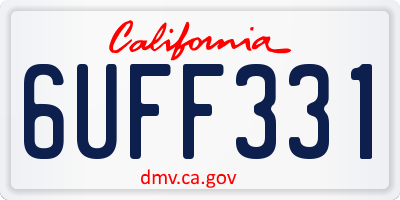 CA license plate 6UFF331