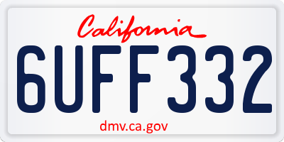 CA license plate 6UFF332