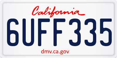 CA license plate 6UFF335