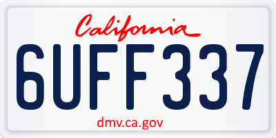 CA license plate 6UFF337