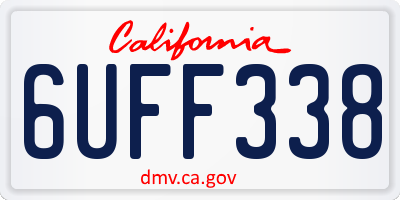 CA license plate 6UFF338