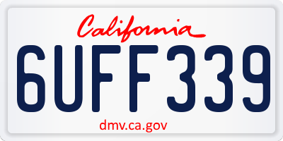 CA license plate 6UFF339