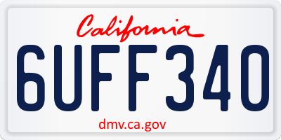 CA license plate 6UFF340