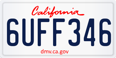 CA license plate 6UFF346