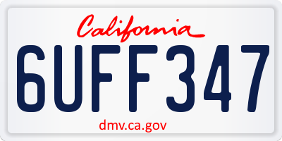 CA license plate 6UFF347