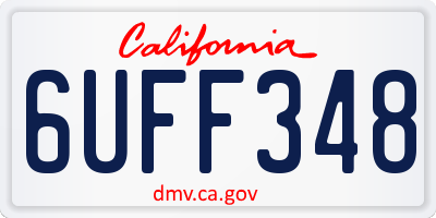 CA license plate 6UFF348