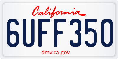 CA license plate 6UFF350
