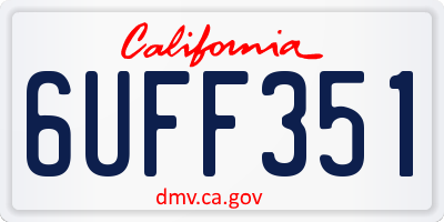 CA license plate 6UFF351
