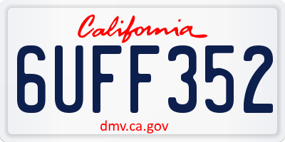CA license plate 6UFF352