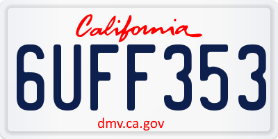 CA license plate 6UFF353