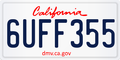CA license plate 6UFF355