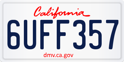 CA license plate 6UFF357