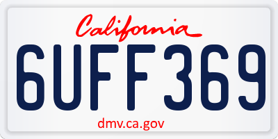 CA license plate 6UFF369