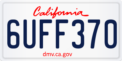 CA license plate 6UFF370